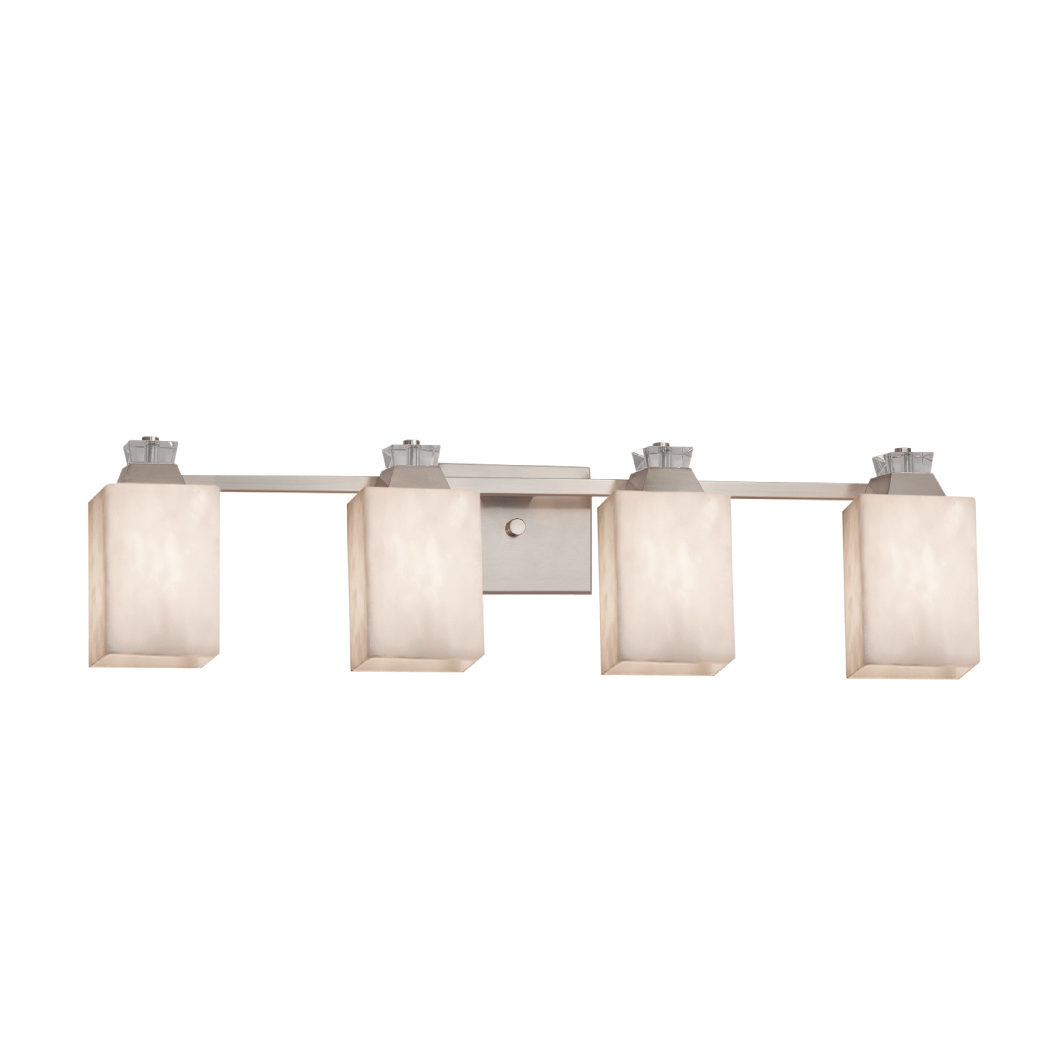 Justice Design Group Clouds Ardent 4 Light Brushed Nickel Bath Bar Clouds Square W Flat Rim Shade