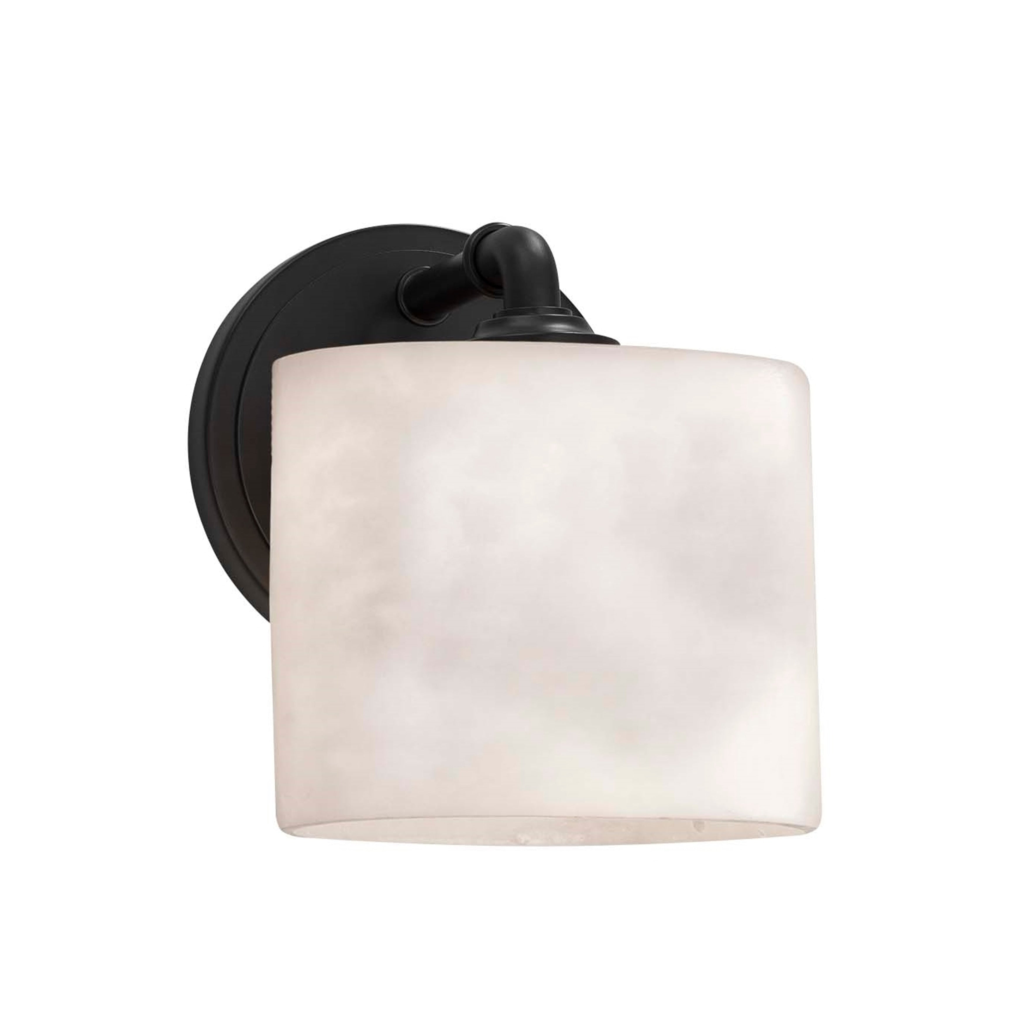 Justice Design Group Clouds Bronx 1 Light Matte Black Wall Sconce Clouds Oval Shade