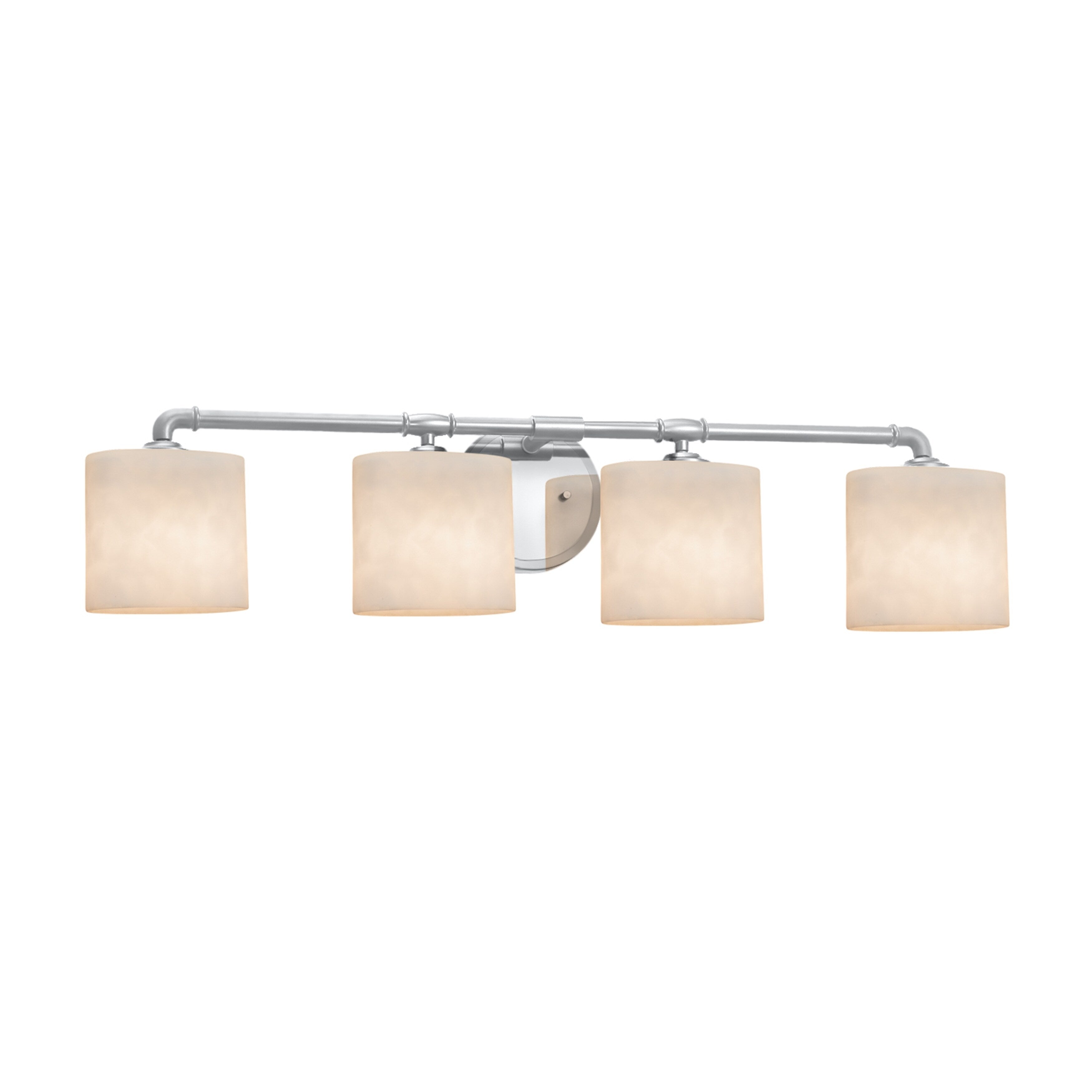 Justice Design Group Clouds Bronx 4 Light Polished Chrome Bath Bar Clouds Oval Shade
