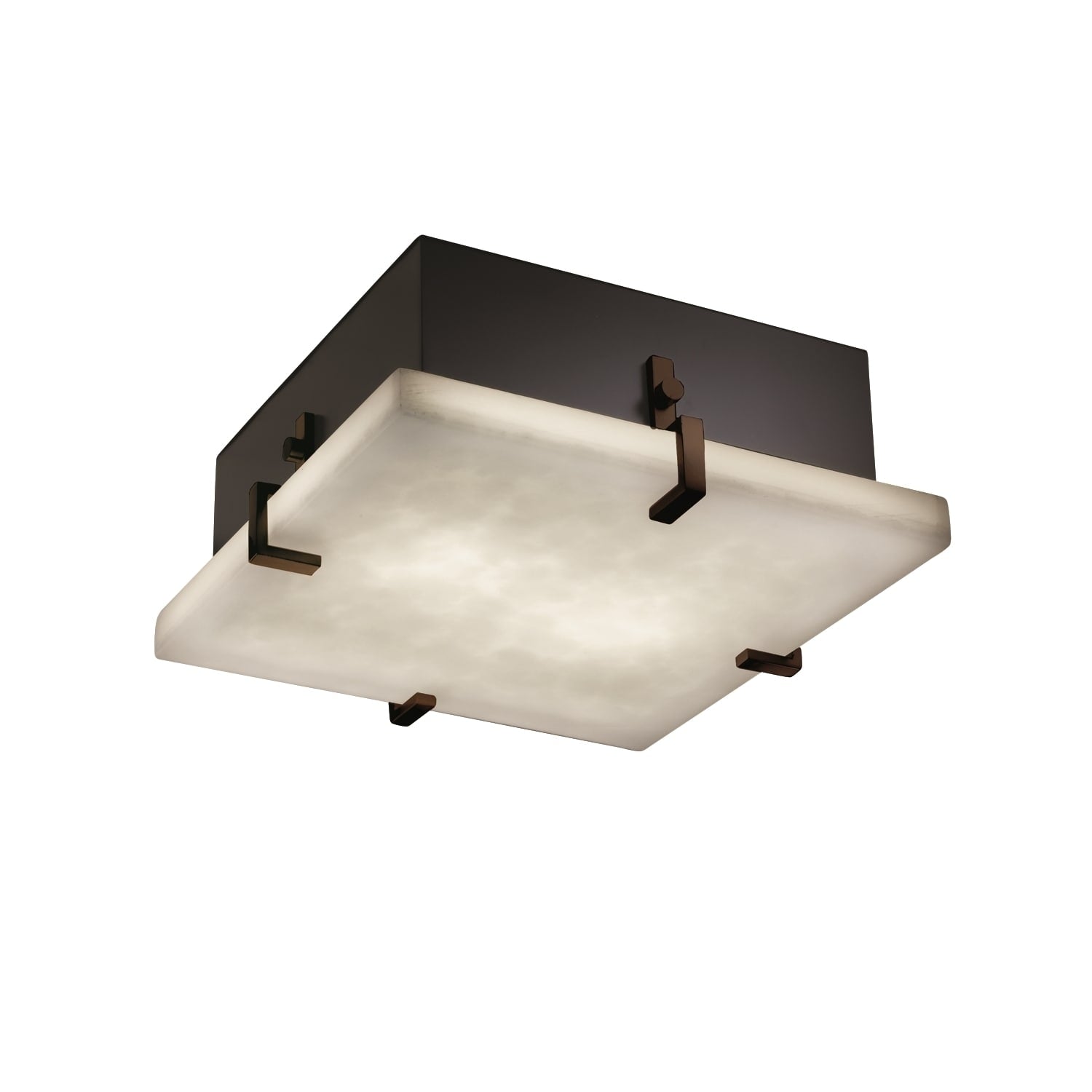 Justice Design Group Clouds Clips 2 Light Dark Bronze Flush Mount