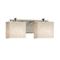 Justice Design Group Clouds Era 2 Light Brushed Nickel Bath Light Off White Rectangle Shade