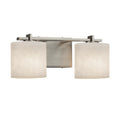 Justice Design Group Clouds Era 2 Light Brushed Nickel Bath Light Off White Oval Shade