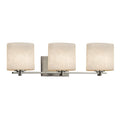 Justice Design Group Clouds Era 3 Light Brushed Nickel Bath Light Off White Oval Shade