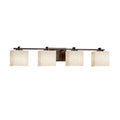 Justice Design Group Clouds Era 4 Light Dark Bronze Bath Light Off White Rectangle Shade