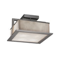 Justice Design Group Clouds Laguna 12 Inch Brushed Nickel Led Outdoor Flush Mount Clouds Shade