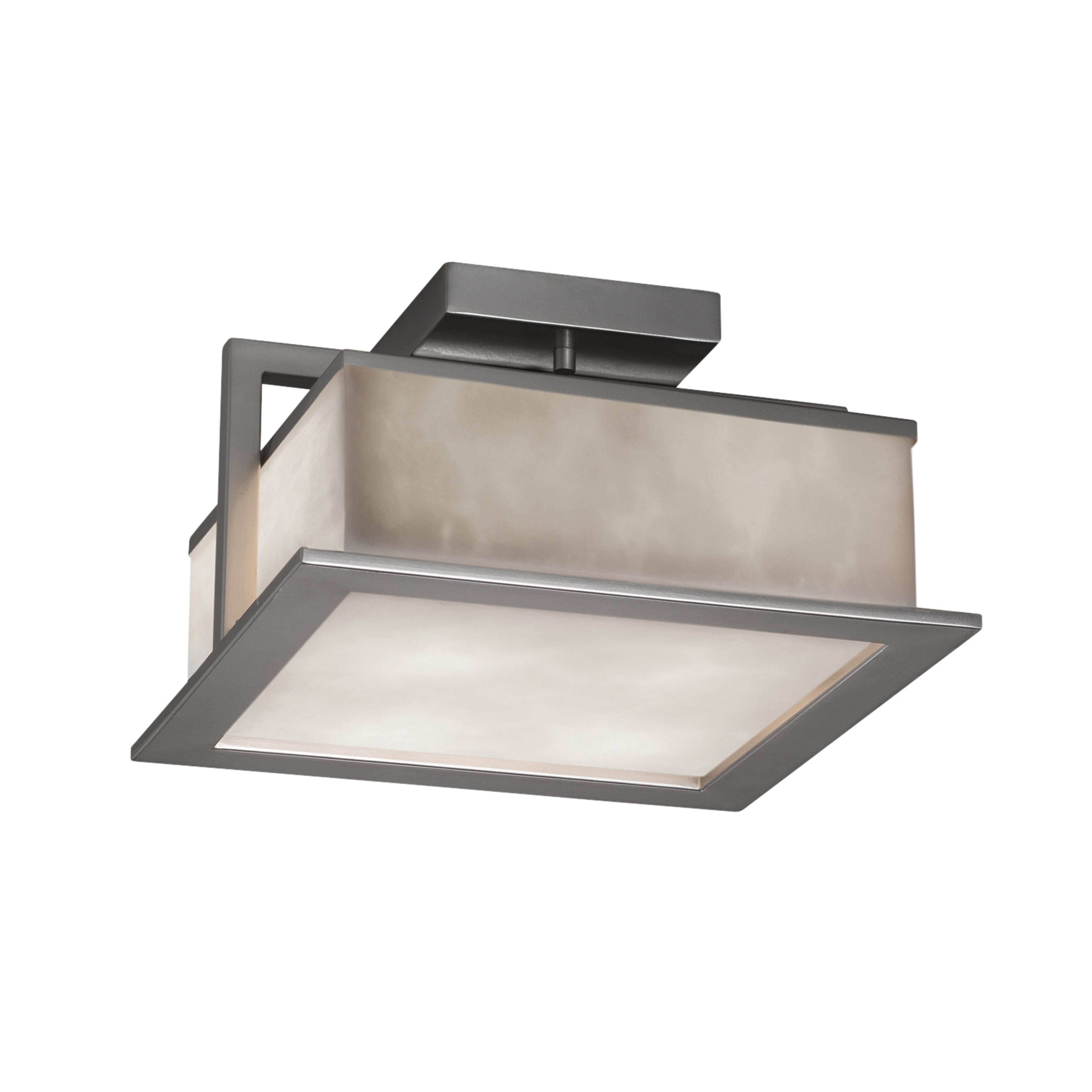 Justice Design Group Clouds Laguna 12 Inch Brushed Nickel Led Outdoor Flush Mount Clouds Shade