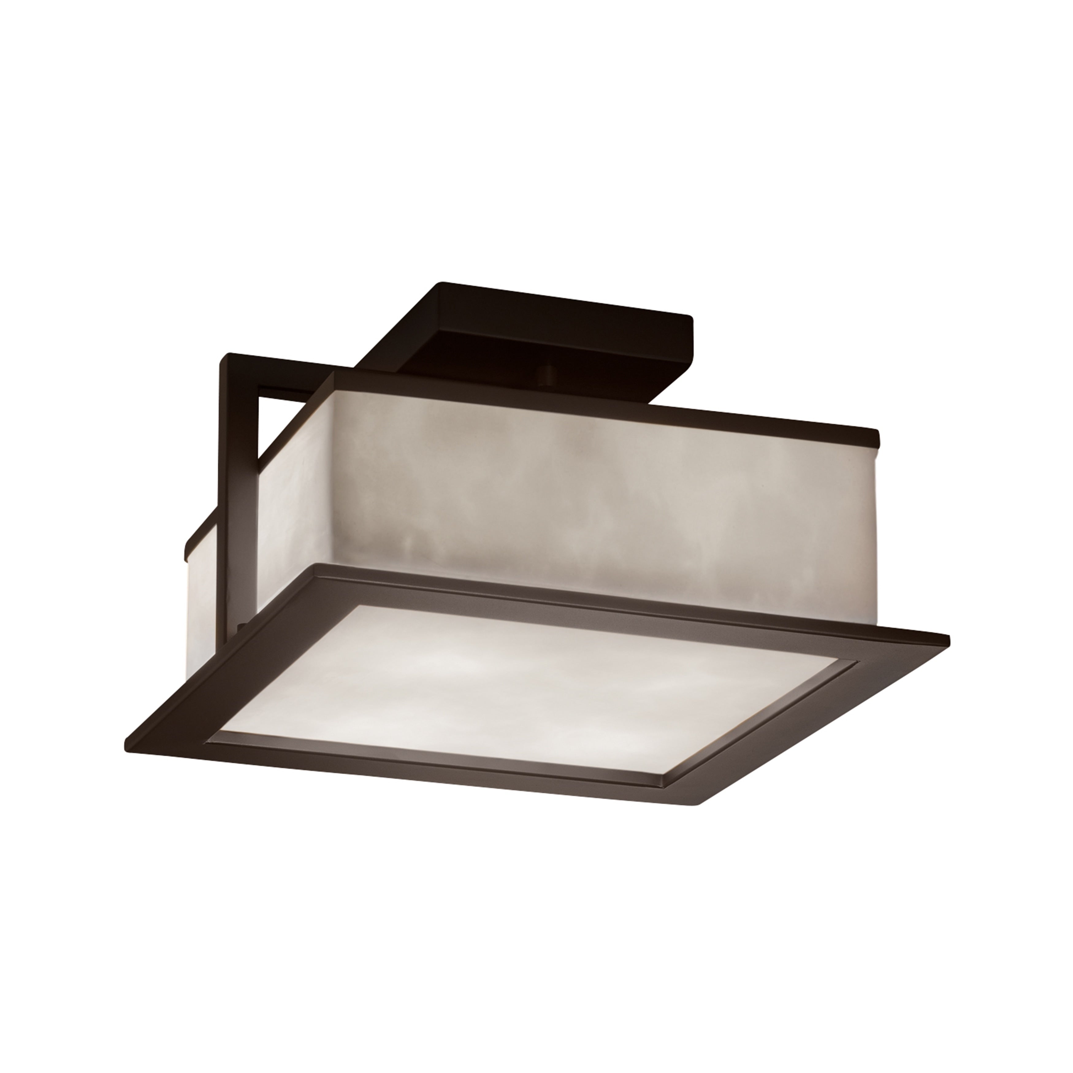 Justice Design Group Clouds Laguna 12 Inch Dark Bronze Led Outdoor Flush Mount Clouds Shade