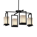 Copper Grove Susteren 4 Light Matte Black Led Outdoor Chandelier With Rectangular Cloud Shades
