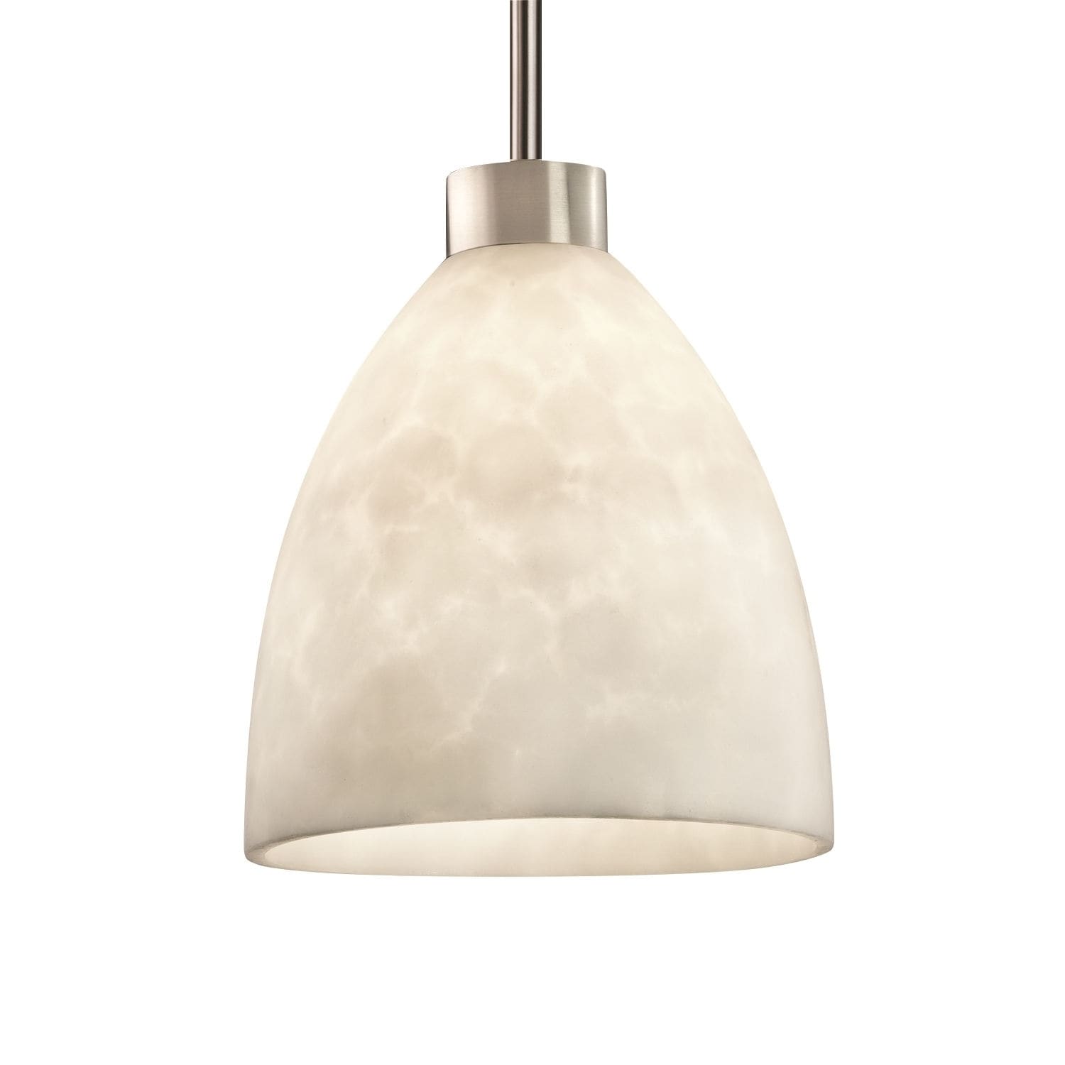 Justice Design Group Clouds 1 Light Brushed Nickel Pendant Clouds Tapered Cylinder Shade