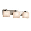 Justice Design Group Clouds Modular 3 Light Brushed Nickel Bath Bar Clouds Rectangle Shade