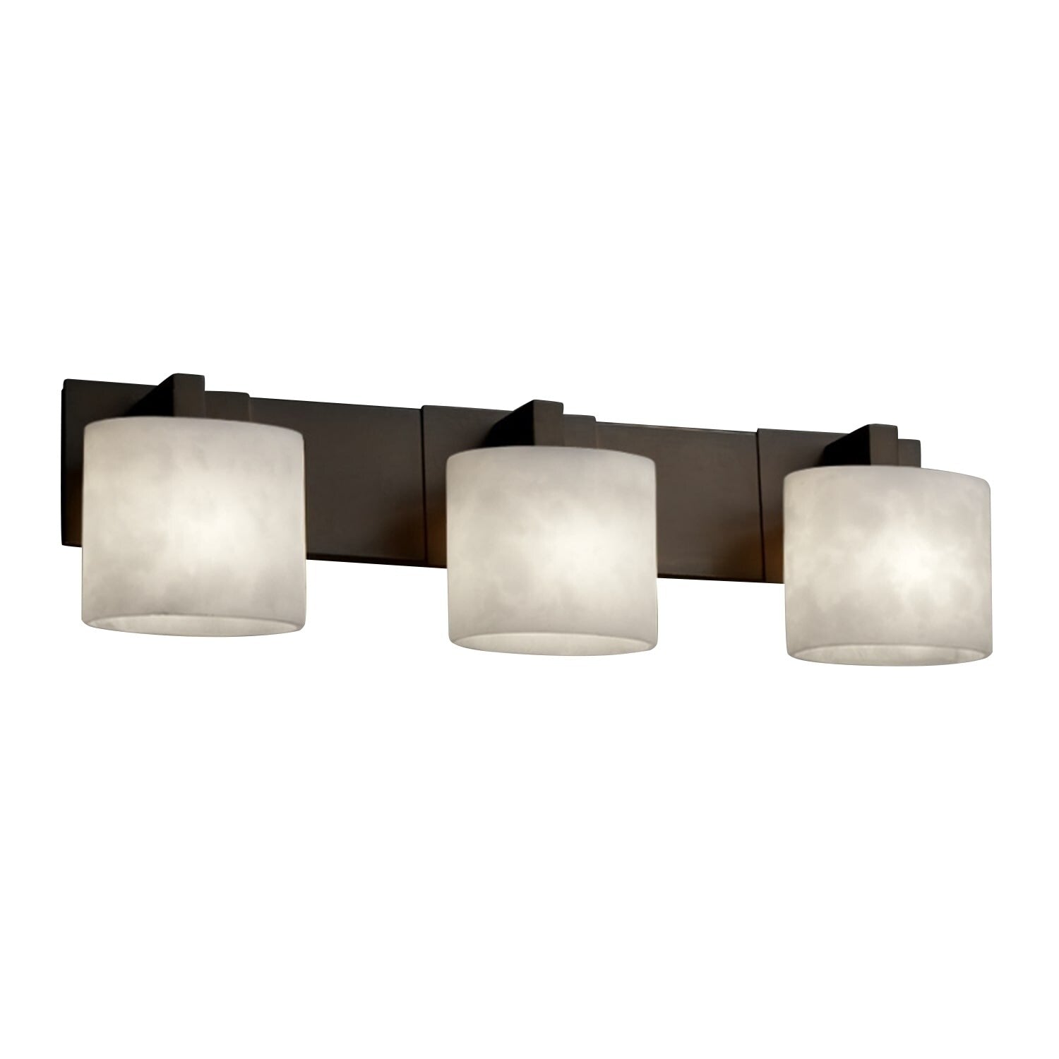 Justice Design Group Clouds Modular 3 Light Dark Bronze Bath Bar Clouds Oval Shade