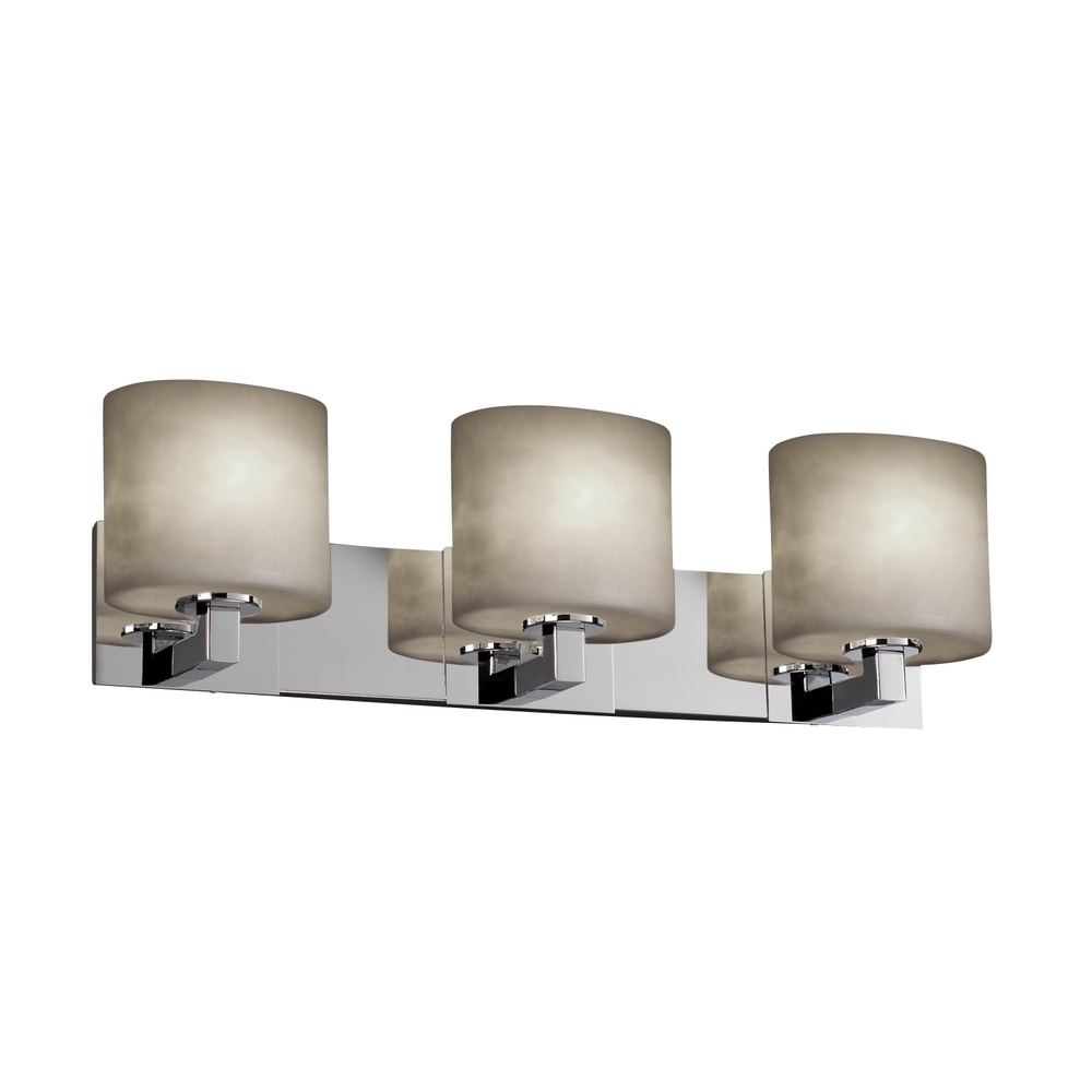 Justice Design Group Clouds Modular 3 Light Polished Chrome Bath Bar Clouds Oval Shade