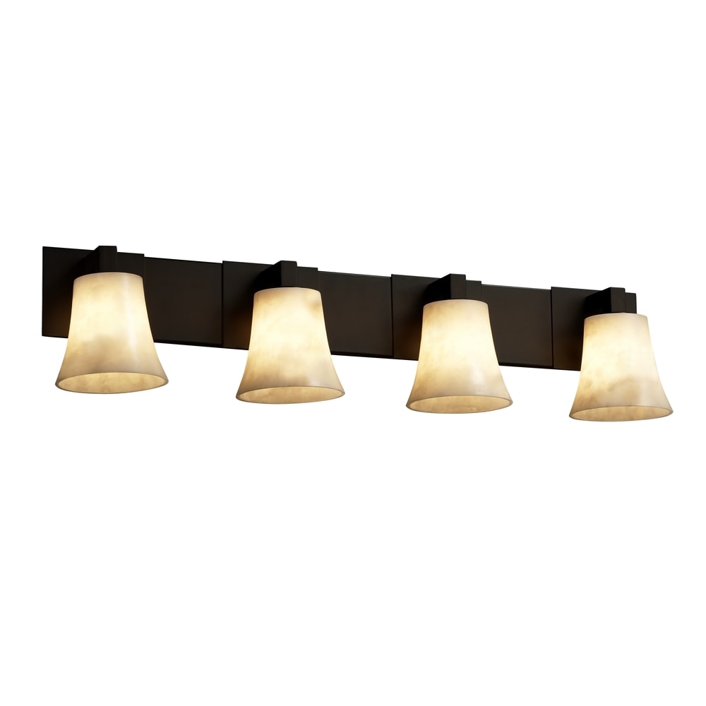 Justice Design Group Clouds Modular 4 Light Dark Bronze Bath Bar Clouds Round Flared Shade