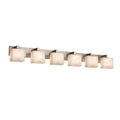 Justice Design Group Clouds Modular 6 Light Brushed Nickel Bath Bar Clouds Rectangle Shade