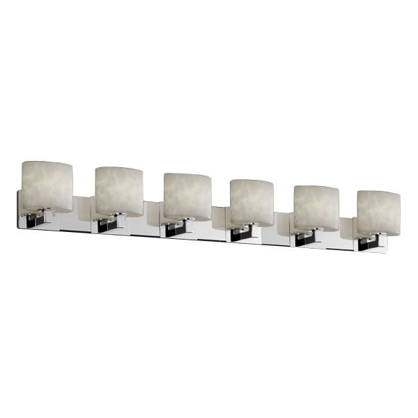 Justice Design Group Clouds Modular 6 Light Polished Chrome Bath Bar Clouds Oval Shade