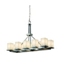 Justice Design Group Clouds Montana 10 Light Brushed Nickel Chandelier Clouds Square Flat Rim Shade