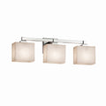 Justice Design Group Clouds Regency 3 Light Polished Chrome Bath Bar Clouds Rectangle Shade