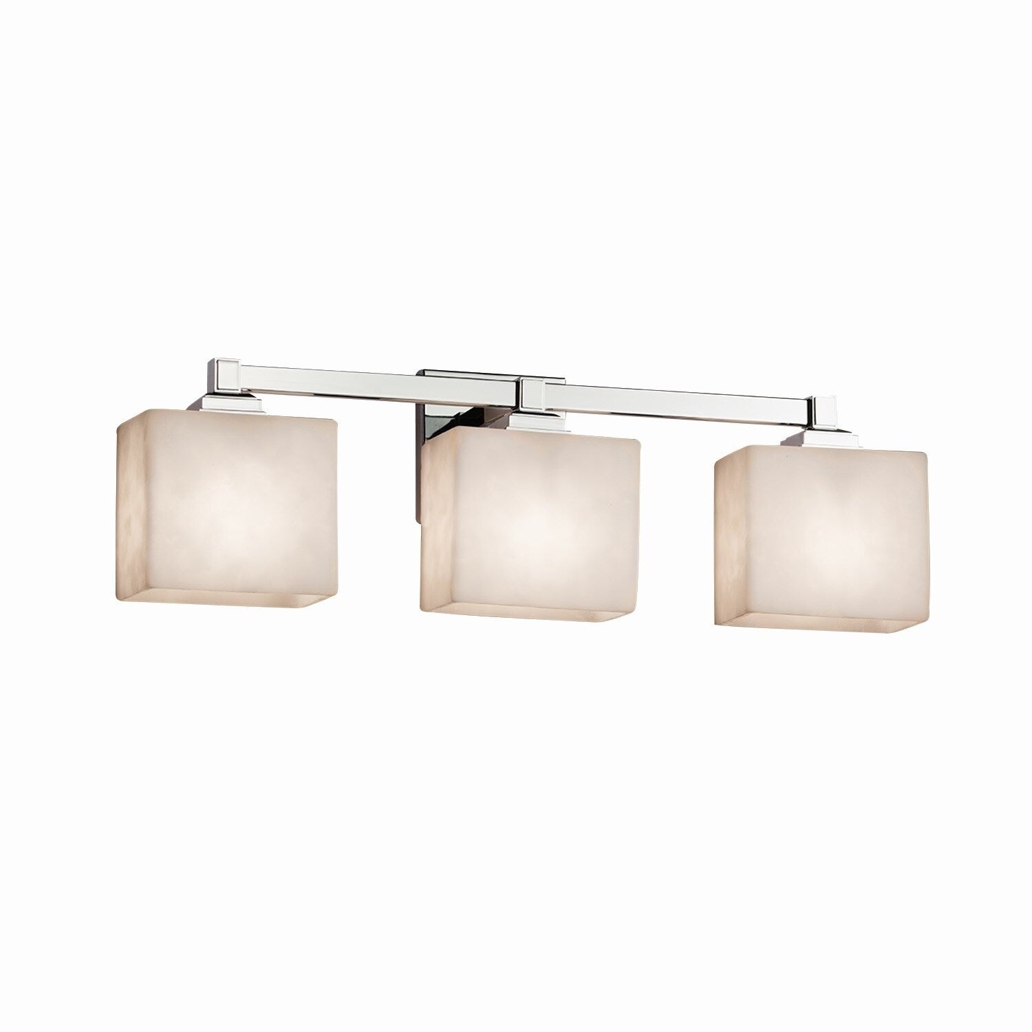 Justice Design Group Clouds Regency 3 Light Polished Chrome Bath Bar Clouds Rectangle Shade