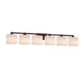 Justice Design Group Clouds Regency 6 Light Dark Bronze Bath Light Off White Rectangle Shade