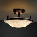 Justice Design Group Clouds Ring 2 Light Dark Bronze Round Bowl Semi Flush