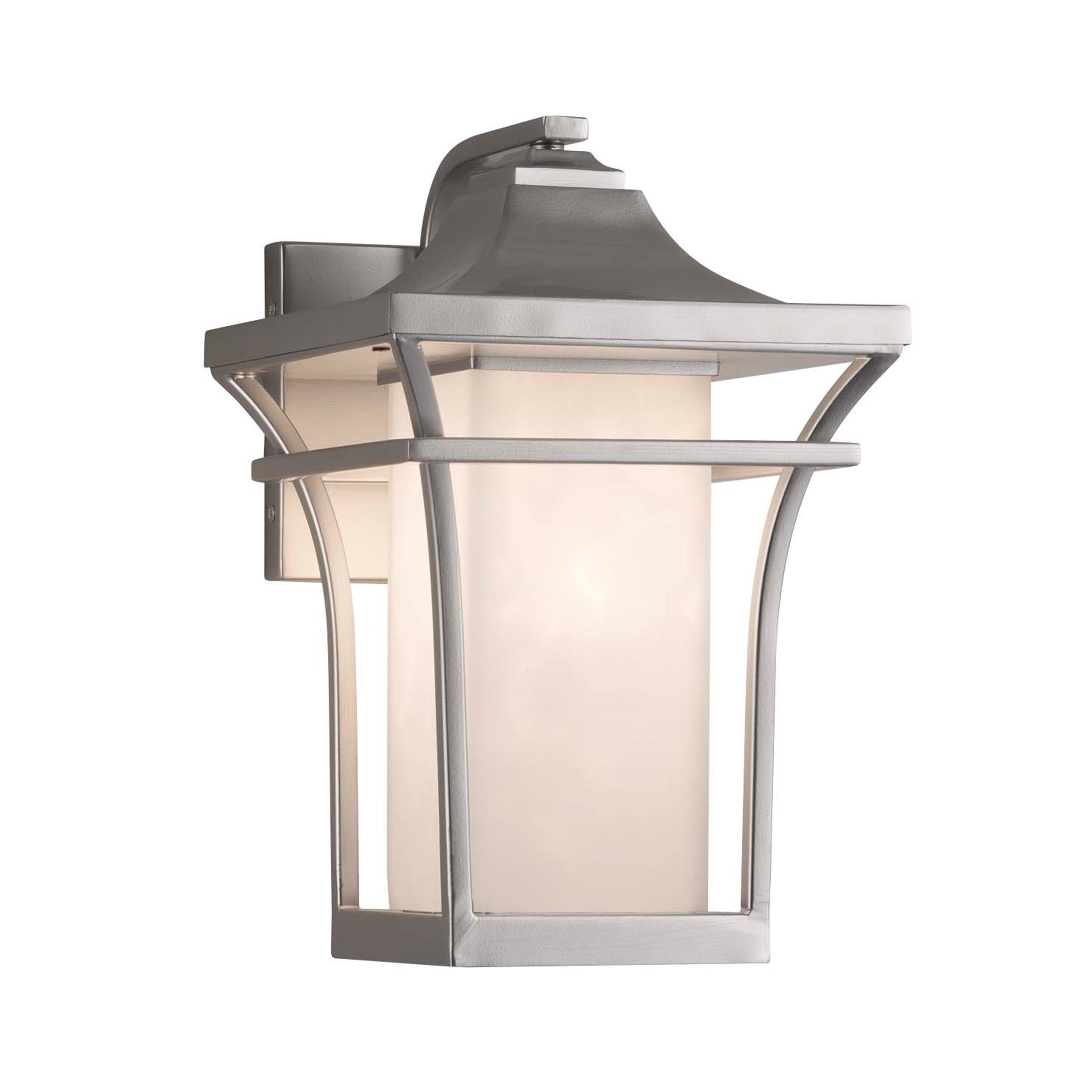 Justice Design Group Clouds Summit 1 Light Brushed Nickel Small Outdoor Wall Sconce Clouds Shade