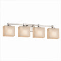 Justice Design Group Clouds Tetra 4 Light Brushed Nickel Bath Bar Clouds Rectangle Shade