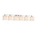 Justice Design Group Clouds Tetra 6 Light Brushed Nickel Bath Light Off White Rectangle Shade