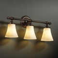 Justice Design Group Clouds Tradition 3 Light Dark Bronze Bath Bar Clouds Round Flared Shade