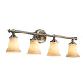 Justice Design Group Clouds Tradition 4 Light Brushed Nickel Bath Bar Clouds Round Flared Shade