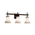 Justice Design Group Clouds Union 3 Light Dark Bronze Bath Bar Clouds Round Flared Shade