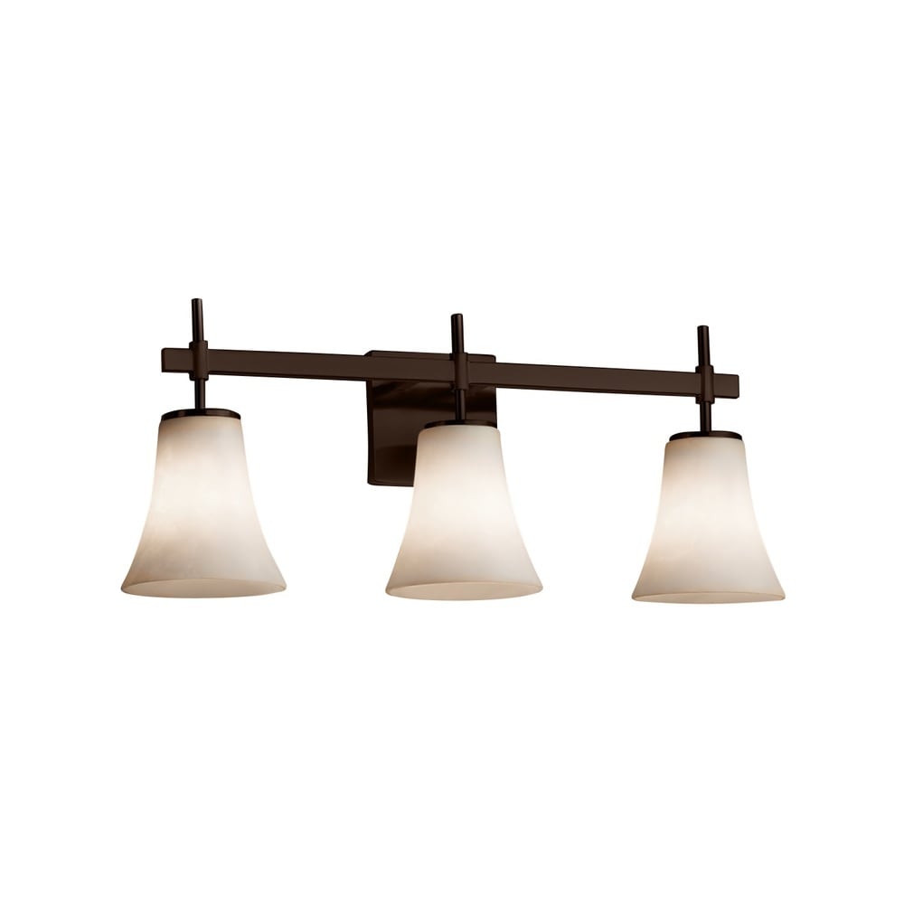 Justice Design Group Clouds Union 3 Light Dark Bronze Bath Bar Clouds Round Flared Shade