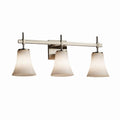 Justice Design Group Clouds Union 3 Light Brushed Nickel Bath Bar Clouds Round Flared Shade