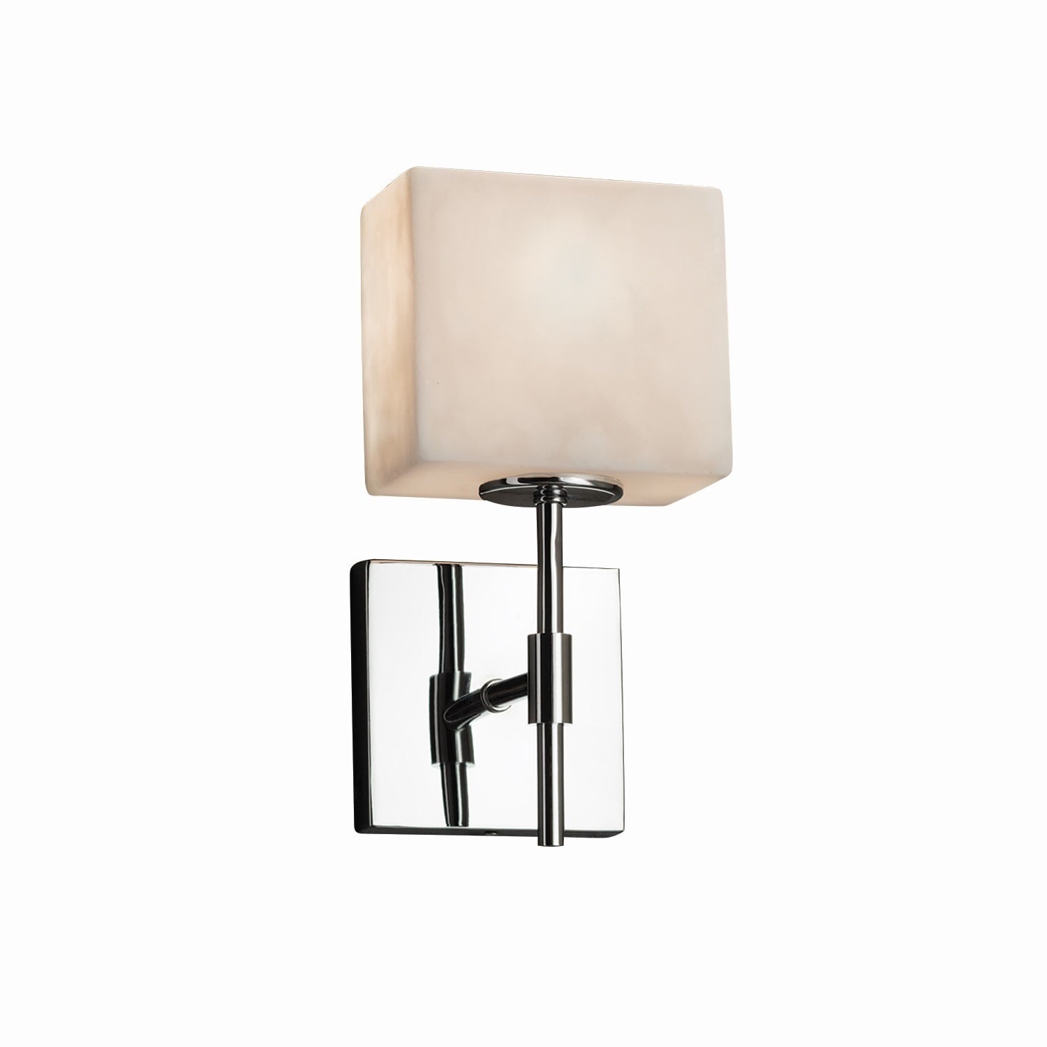 Justice Design Group Clouds Union 1 Light Polished Chrome Ada Wall Sconce Clouds Rectangle Shade