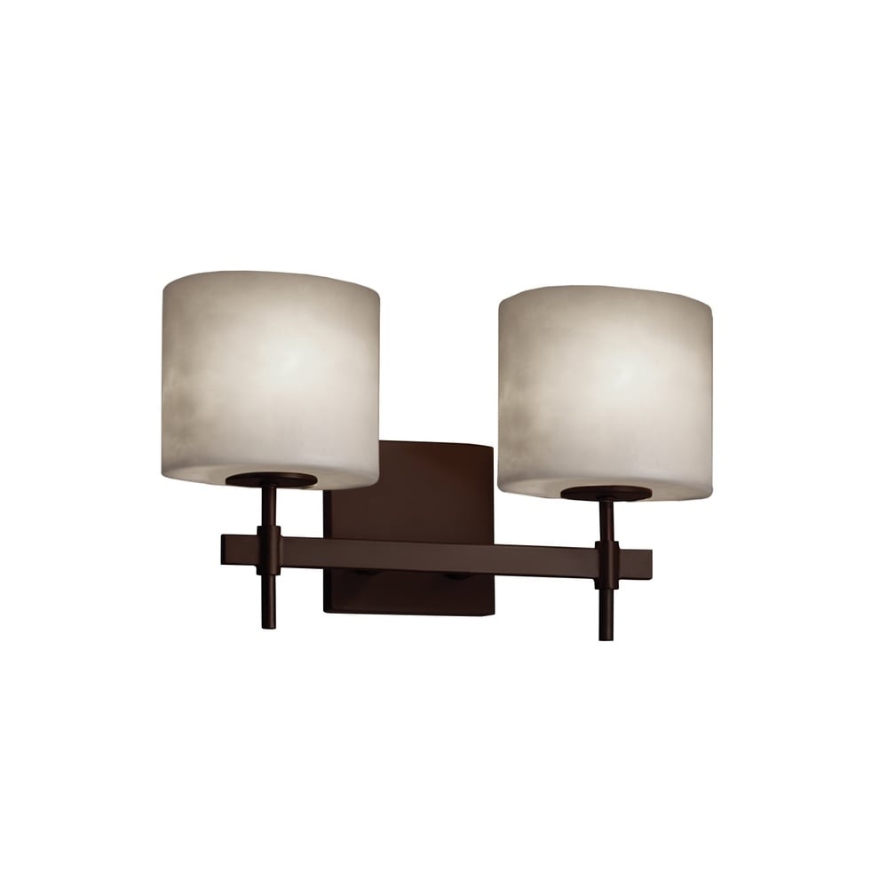 Justice Design Group Clouds Union 2 Light Dark Bronze Bath Bar Clouds Oval Shade