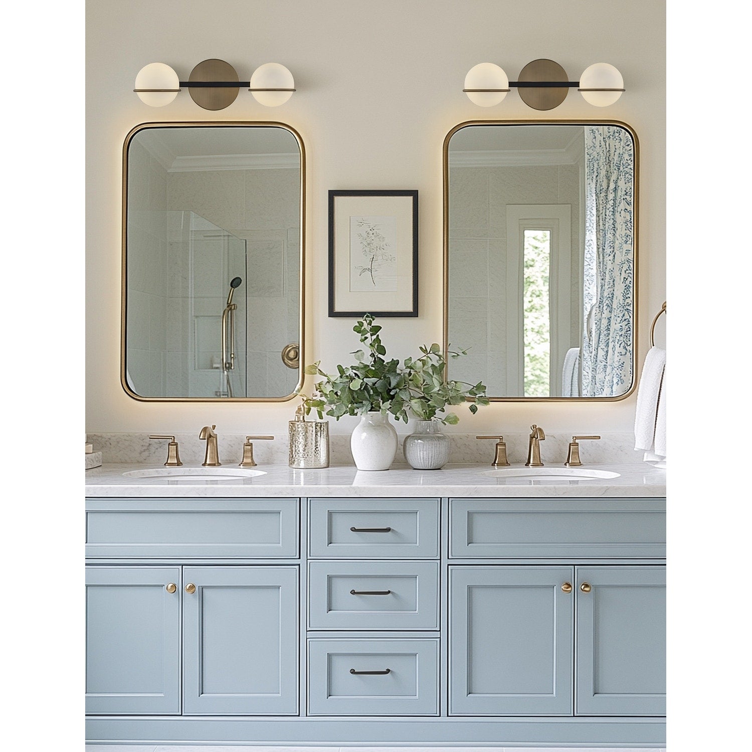 Justice Design Fusion Centric 2 Light Bath Bar With Opal Glass Shade