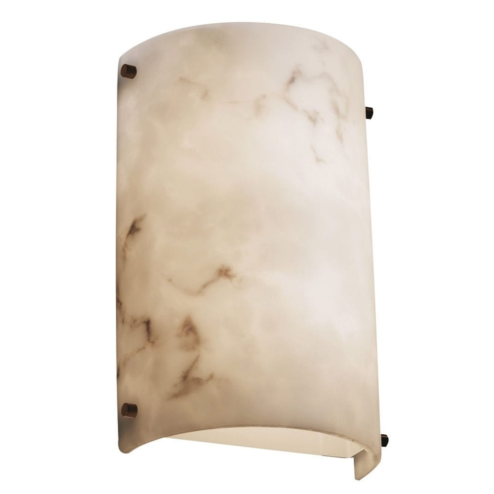 Justice Design Group Lumenaria Finials 2 Light Dark Bronze Ada Wall Sconce Faux Alabaster Shade