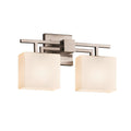Justice Design Group Fusion Aero 2 Light Brushed Nickel Bath Bar Opal Rectangle Shade