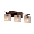 Justice Design Group Fusion Aero 3 Light Dark Bronze Bath Bar Seeded Oval Shade