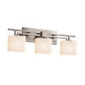 Justice Design Group Fusion Aero 3 Light Brushed Nickel Bath Bar Opal Rectangle Shade