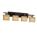 Justice Design Group Fusion Aero 4 Light Dark Bronze Bath Bar Almond Rectangle Shade