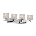 Justice Design Group Fusion Aero 4 Light Polished Chrome Bath Bar Seeded Oval Shade