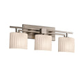Justice Design Group Fusion Aero 3 Light Brushed Nickel Bath Bar Ribbon Oval Shade