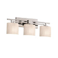 Justice Design Group Fusion Aero 3 Light Polished Chrome Bath Bar Ribbon Oval Shade