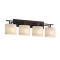 Justice Design Group Fusion Aero 4 Light Matte Black Bath Bar Opal Oval Shade