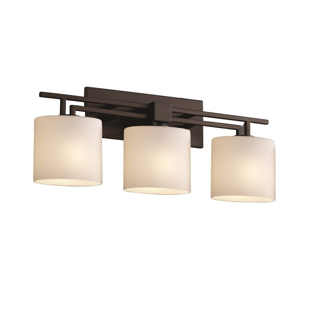 Fusion Aero 3 Light Dark Bronze Bath Bar Opal Oval Shade