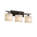 Justice Design Group Fusion Aero 3 Light Matte Black Bath Bar Opal Oval Shade