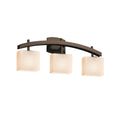 Justice Design Group Fusion Archway 3 Light Dark Bronze Bath Bar Opal Rectangle Shade