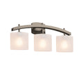 Justice Design Group Fusion Archway 3 Light Brushed Nickel Bath Bar Frosted Crackle Oval Shade