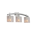 Justice Design Group Fusion Archway 3 Light Brushed Nickel Bath Bar Seeded Oval Shade