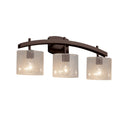 Justice Design Group Fusion Archway 3 Light Dark Bronze Bath Bar Seeded Oval Shade